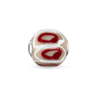Thomas Sabo Karma bead Glass bead red, beige, white K0252-017-19
