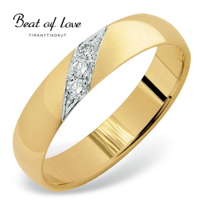 Beat of love kultainen timanttisormus RO-016-KPP-4