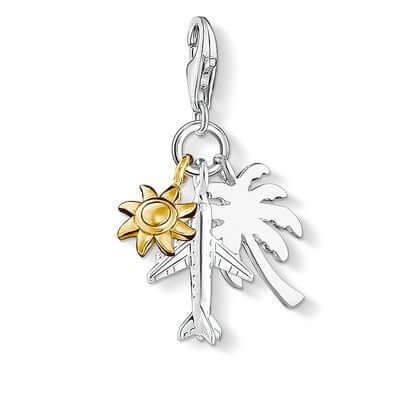 Thomas Sabo palm tree, sun, plane charm 1430-413-21