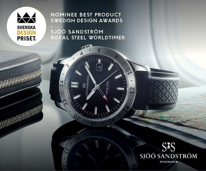 Sjöö Sandström Royal Steel Worldtimer 36mm 020432