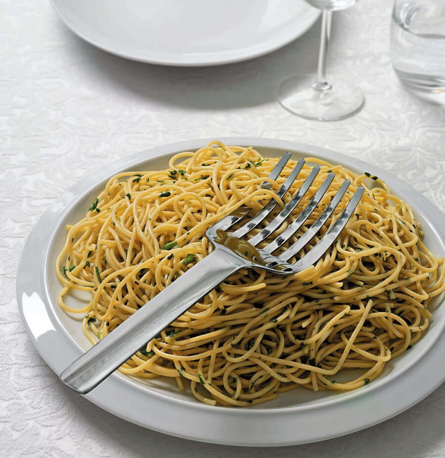 Alessi Tibidabo Spagettihaarukka KL13 ruostumattomasta teräksestä spagettiannoksen tarjoiluun.