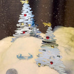 Alessi Barksled Christmas ornament kynttiläteline BM07, joulupuun muotoiset koristeet koristeita ja kynttilöitä varten.
