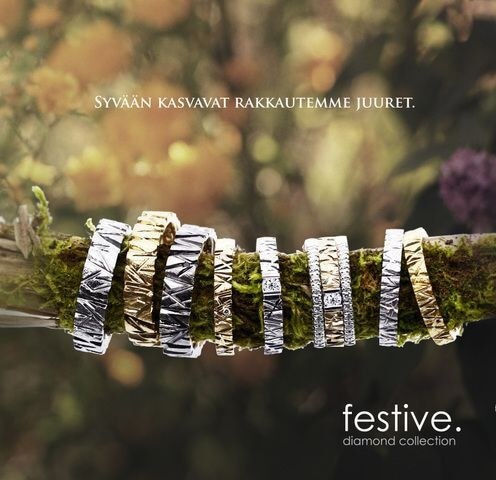 Festive Rautapuu Timanttisormus 519-006