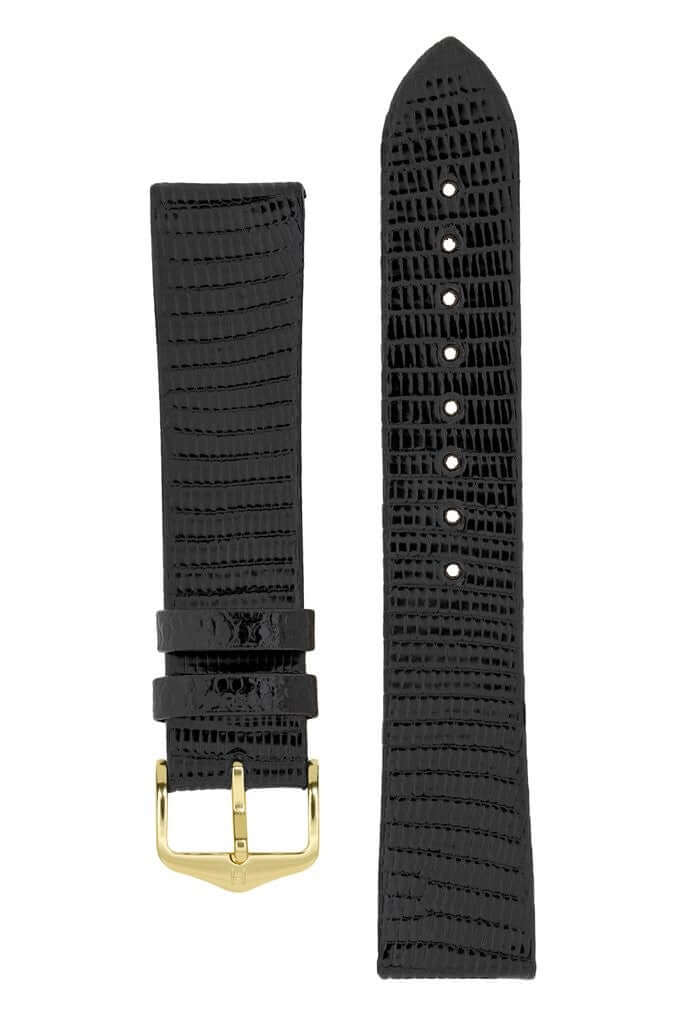 Hirsch Lizard musta kellon ranneke 01766050-16