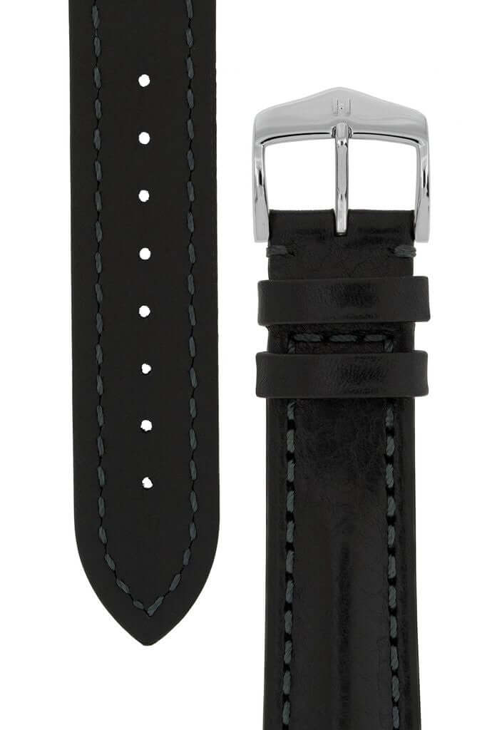 Hirsch Lucca musta kellon ranneke 04902050