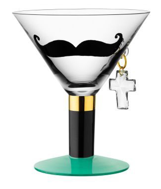 Kosta Boda Make up mustache martinilasi