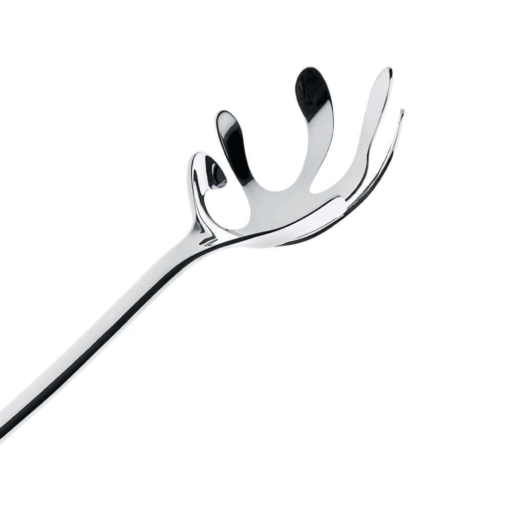 Alessi Mediterraneo spagettiotin ESI17 kauniilla kiillotetulla pinnalla, 31 cm pitkä spagettikauha.