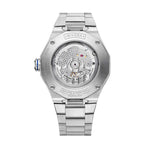 Baume & Mercier Riviera 10616 kello takakuva tiheällä muotoilulla ja automaattisella koneistolla.
