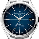 Baume & Mercier Clifton Baumatic 10468 - Tyylikäs sininen kellotaulu, metalliranneke ja kuuden päivän käyntivara.