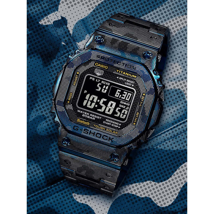 Casio G Shock Full Metal Titanium Blue Camo GMW B5000TCF 2ER