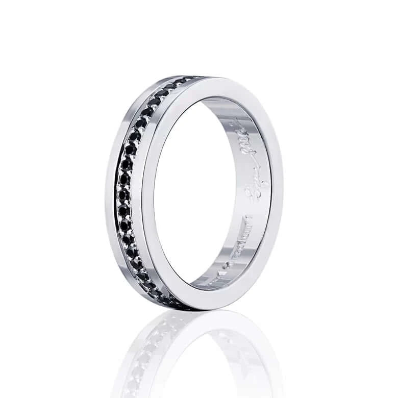 Efva Attling 4½ & Black Stars Ring sormus 13-101-01050