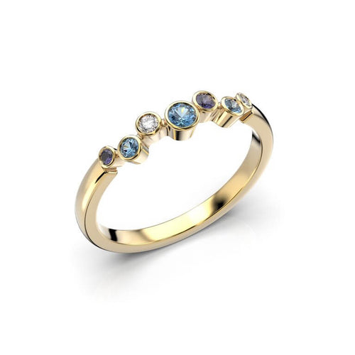 Festive Drop Blue Timanttisormus 644-015B