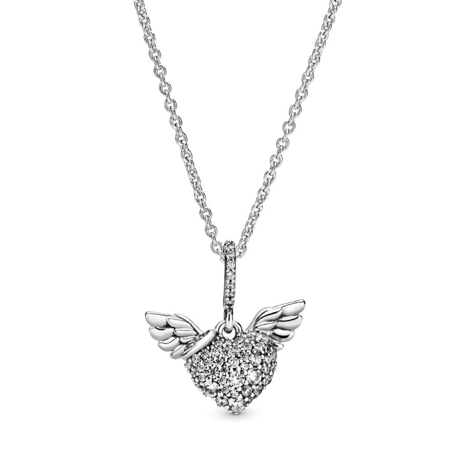 Pandora Celestial Pavè Heart & Angel Wings kaulakoru 398505c01-45
