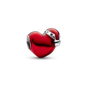 Pandora Metallic Red Christmas Heart Charm Hela 792336c01