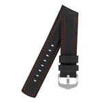 Hirsch Carbon musta punainen kellon ranneke 02592052-2