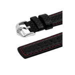 Hirsch Carbon musta punainen kellon ranneke 02592052-2