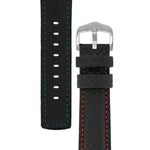 Hirsch Carbon musta punainen kellon ranneke 02592052-2
