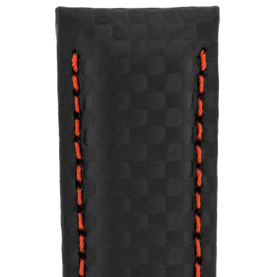 Hirsch Carbon musta punainen kellon ranneke 02592052-2