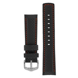 Hirsch Carbon musta punainen kellon ranneke 02592052-2