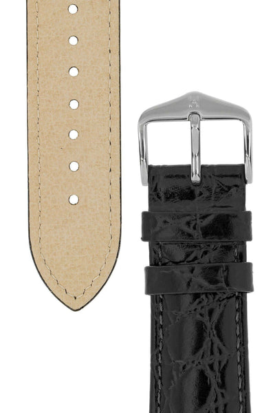 Hirsch Crocograin musta nahkaranneke