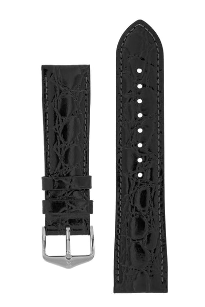 Hirsch Crocograin musta nahkaranneke