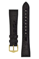 Hirsch Genuine Crocodile musta kellon ranneke 18920850