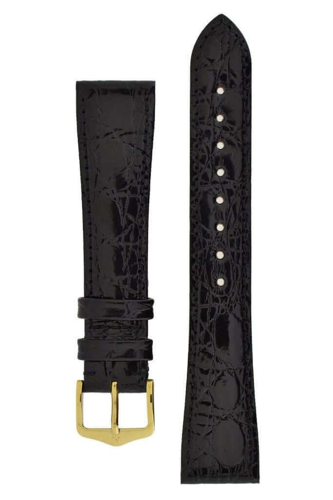 Hirsch Genuine Crocodile musta kellon ranneke 18920850