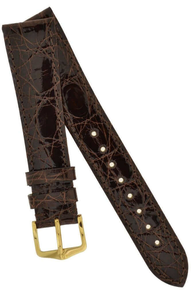 Hirsch Genuine Crocodile ruskea kellon ranneke 18920810-18