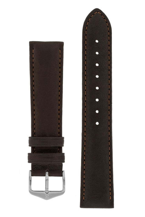 Hirsch Merino tummanruskea kellon ranneke 01206010-2