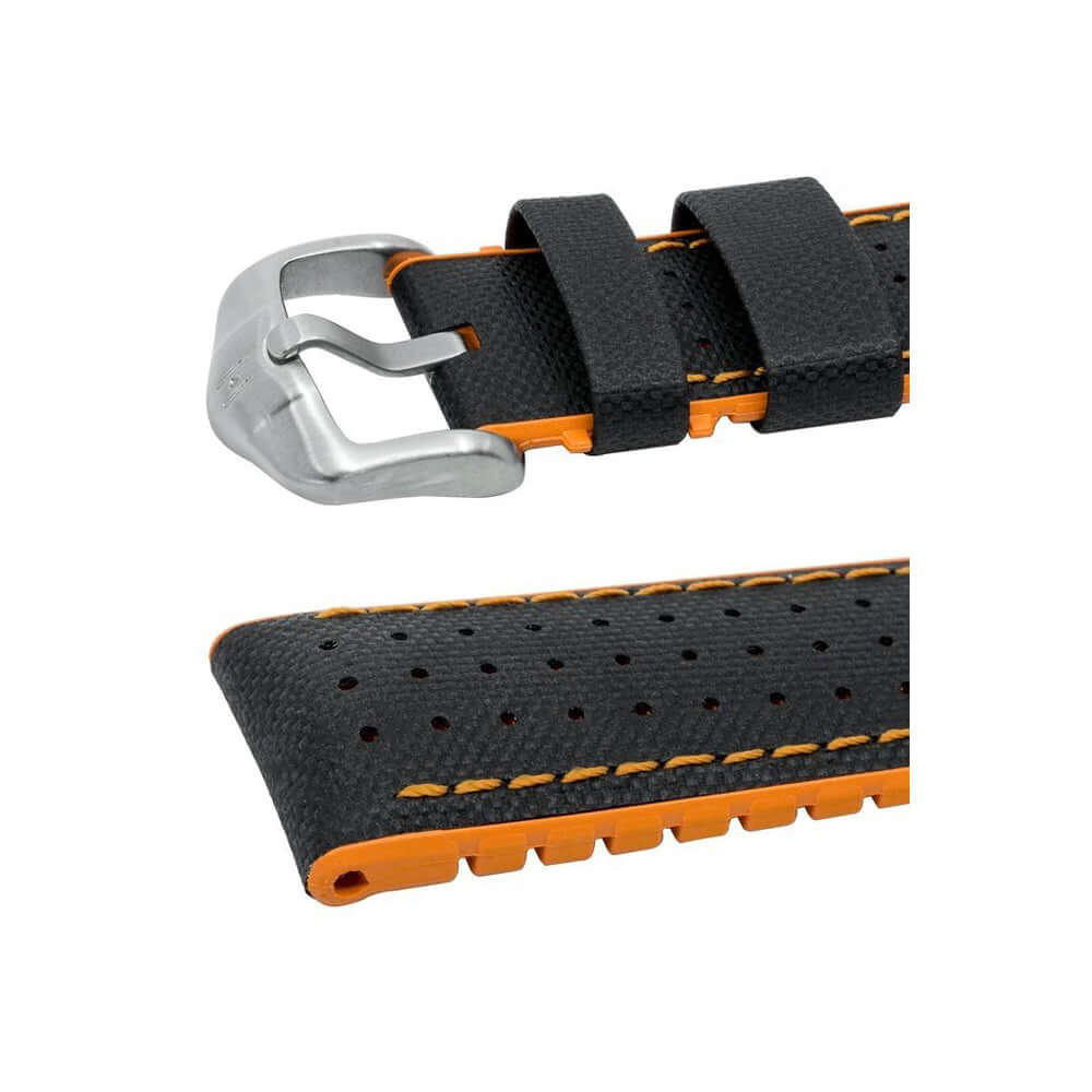 Hirsch Robby musta-oranssi kellon ranneke 0917694050
