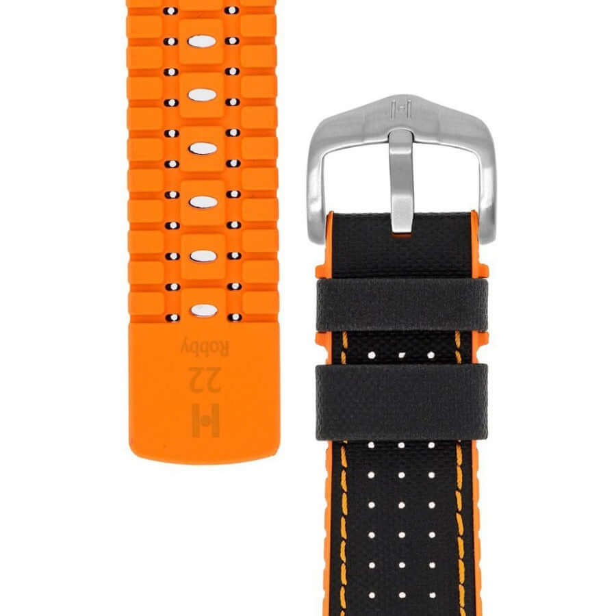 Hirsch Robby musta-oranssi kellon ranneke 0917694050
