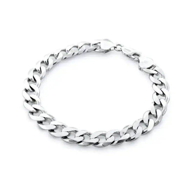 Hopeinen panssariranneketju 8 mm KD220, tyylikäs hopeinen ranneketju.