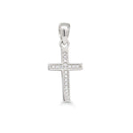 Hopeinen rippiristi zirkoneilla p-3498z