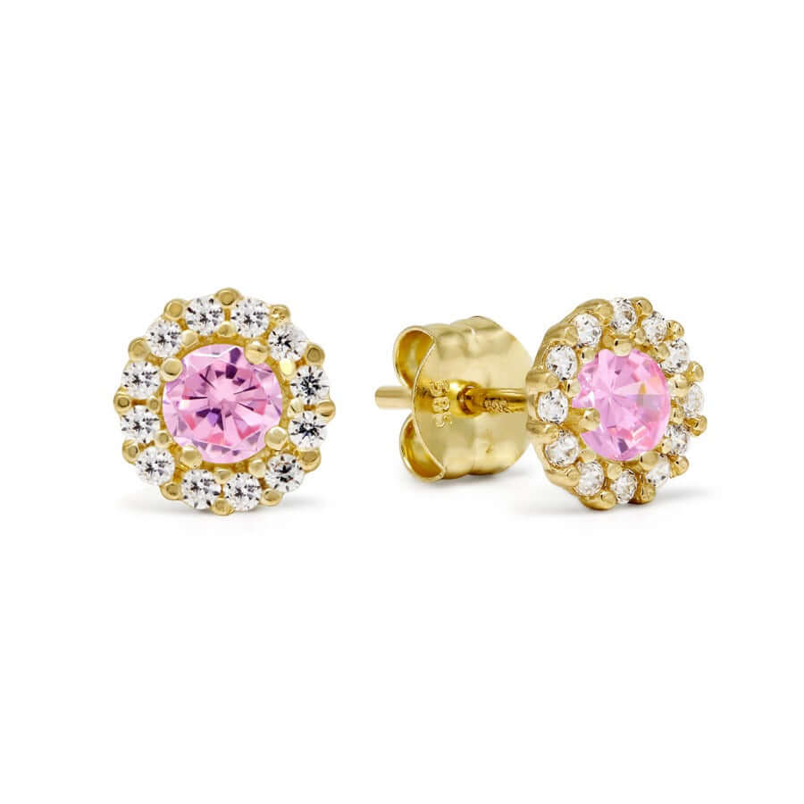 Kultakorvakoru vaaleanpunaisella zirkonilla K-E3628pink