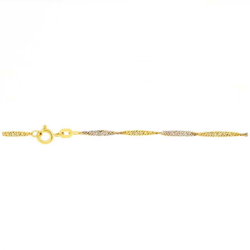 Kaksivärinen kultainen ranneketju (1,8 mm / 17,5 cm, 18,5 cm)