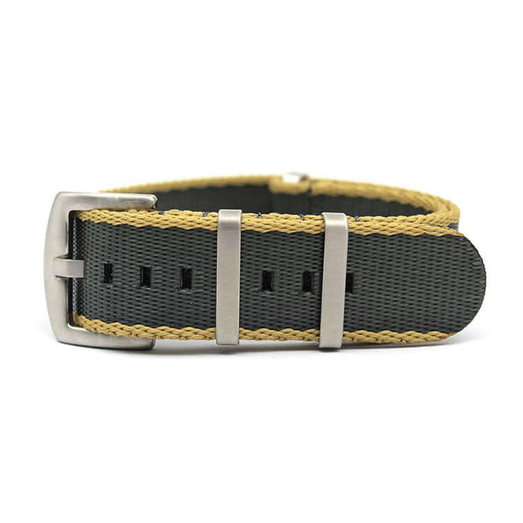 KARU seatbelt nato-ranneke harmaa-beige raidallinen