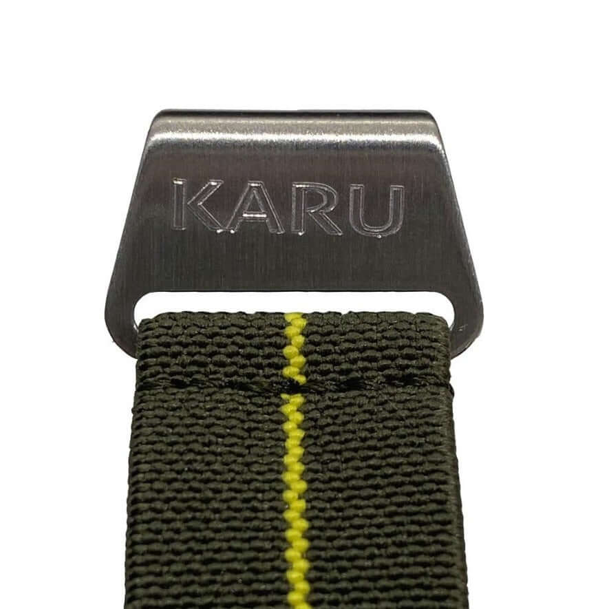 KARU venyvä nato-ranneke mustaharmaa raidallinen 