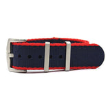 KARU seatbelt nato-ranneke sini-punainen raidallinen