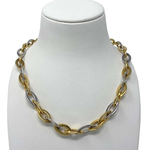 Kaksivärinen Ovaalilenkki kultaketju