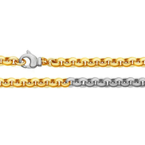Kaksivärinen kultainen papukaulaketju 4,2 mm / 50 cm