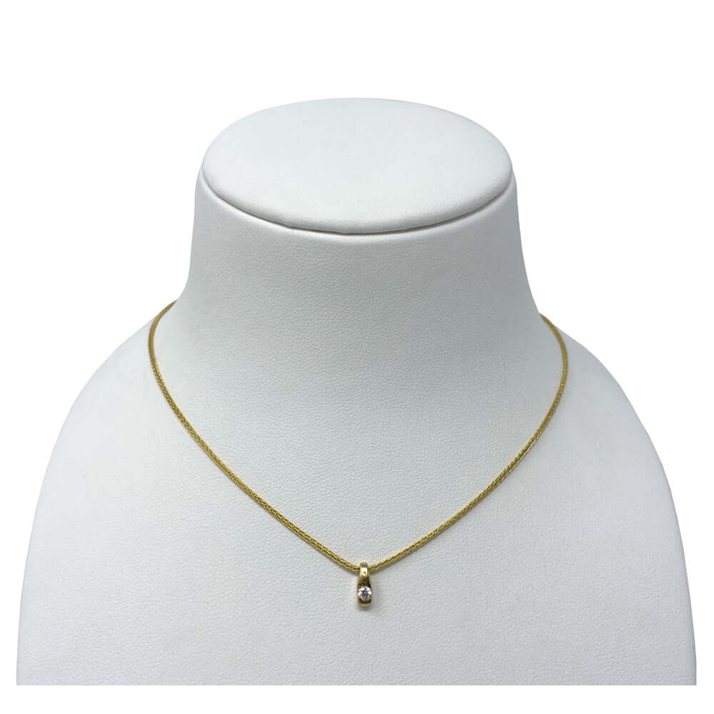 14k Kultaketju zirkoni riipuksella 3g - 40 cm