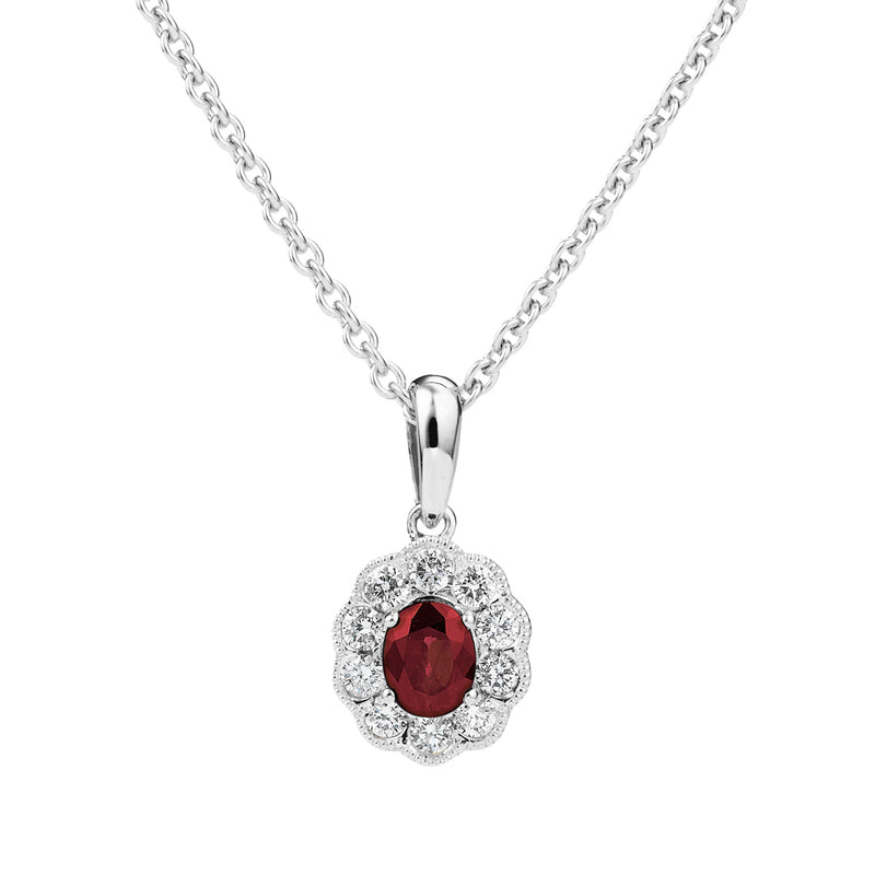  Kohinoor valkokultainen rubiini-timanttiriipus 123-P4783VR