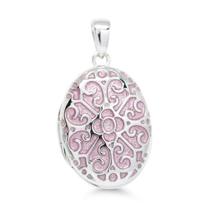 Korutuote Vaaleanpunainen Hopeinen Medaljonki WP-38558pink