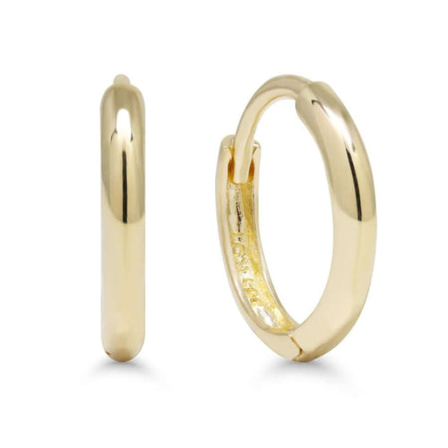 14 karaatin keltakullasta valmistetut sileät korvarenkaat K-E48540