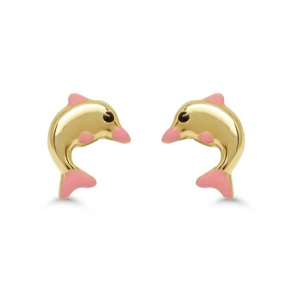 Kultakorvakorut delfiini pinkit 172441pink