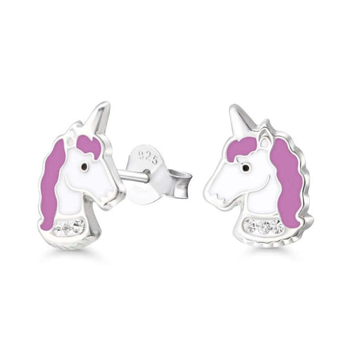 Korutuote Hopeat yksisarvinen korvakorut E-3005lila