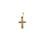 14k keltakultainen rippiristi 8 x 13mm