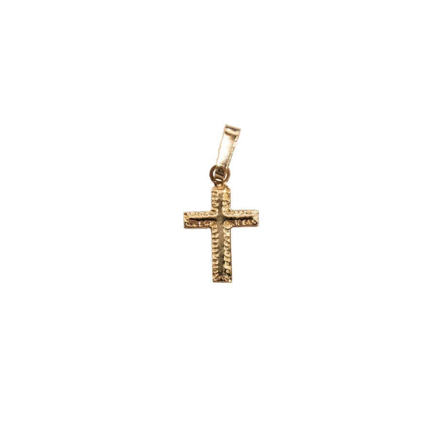 14k keltakultainen rippiristi 8 x 13mm
