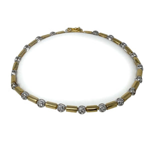 Kaksivärinen kultainen timanttirannekoru (3,7 mm / 19 cm)