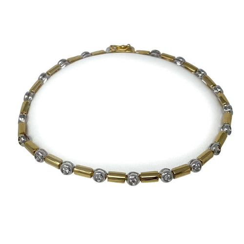 Kaksivärinen kultainen timanttirannekoru (3,7 mm / 19 cm)